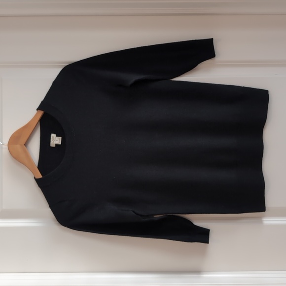 J. Crew Sweaters - J. Crew | Merino 3/4 Sleeves Crew Neck Sweater | Black | Size S